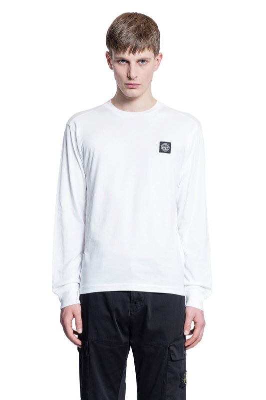 STONE ISLAND MAN WHITE T-SHIRTS & TANK TOPS