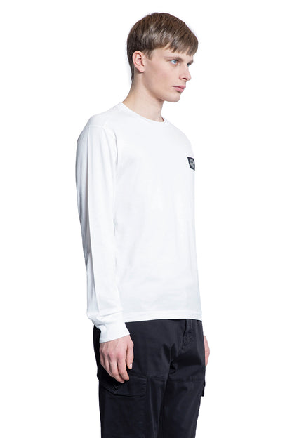 STONE ISLAND MAN WHITE T-SHIRTS & TANK TOPS