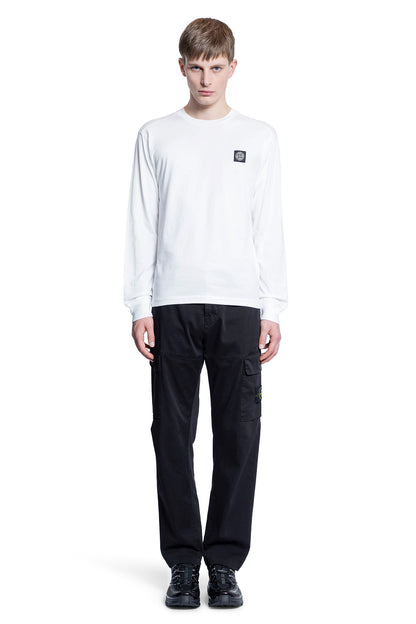 STONE ISLAND MAN WHITE T-SHIRTS & TANK TOPS