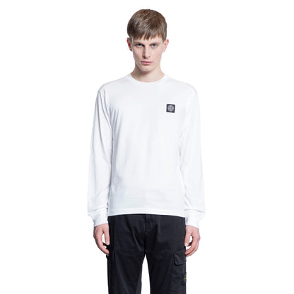 STONE ISLAND MAN WHITE T-SHIRTS & TANK TOPS