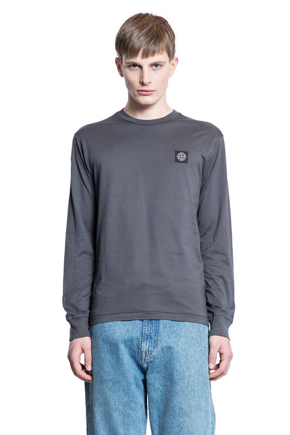 STONE ISLAND MAN GREY T-SHIRTS & TANK TOPS