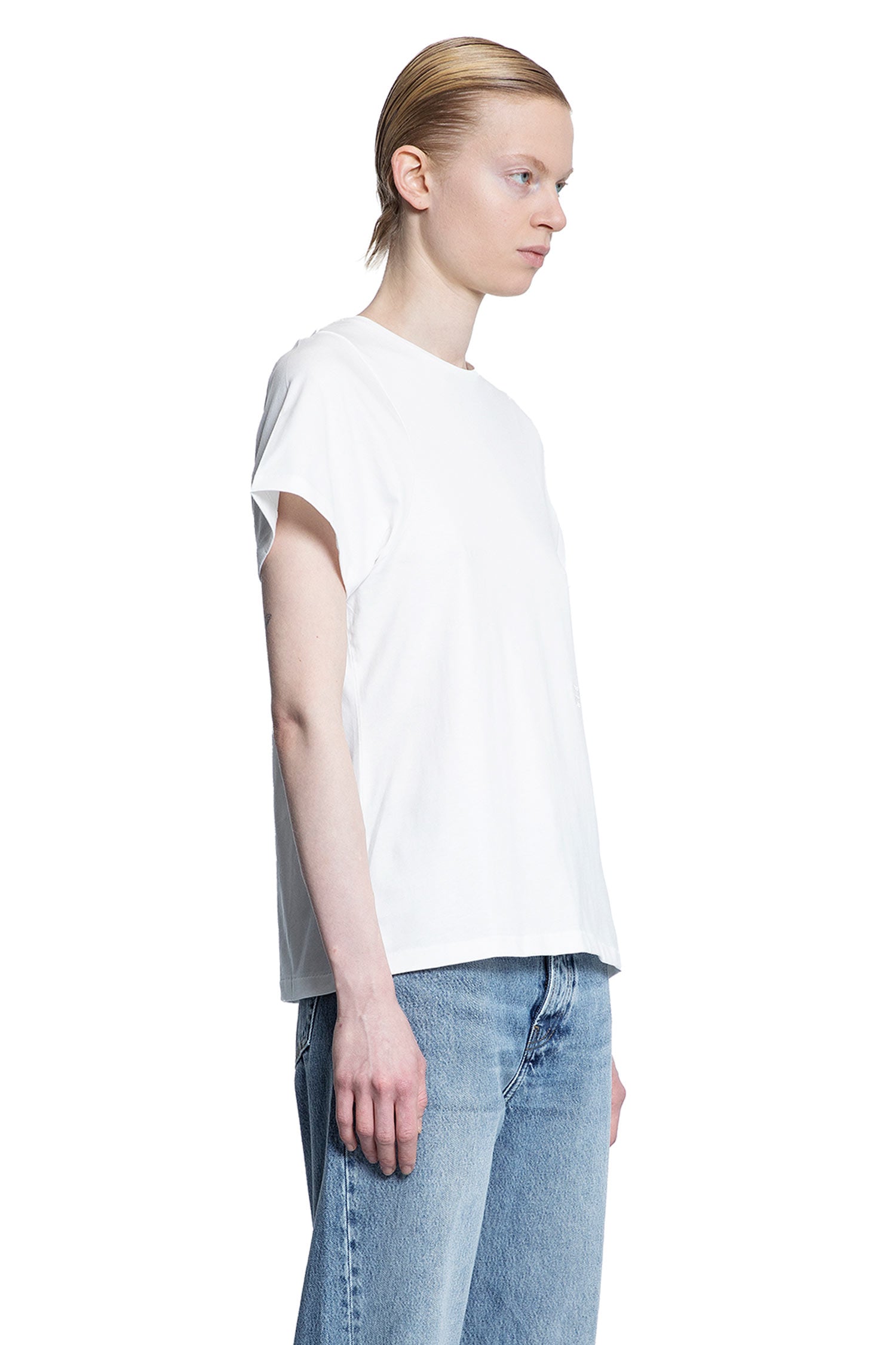 TOTEME WOMAN OFF-WHITE T-SHIRTS & TANK TOPS