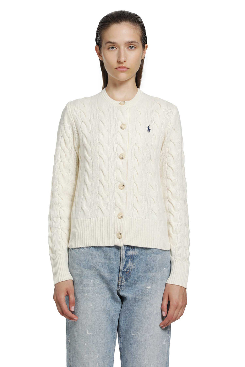 
              POLO RALPH LAUREN Cable-Knit Wool-Cashmere Cardigan woman
            
