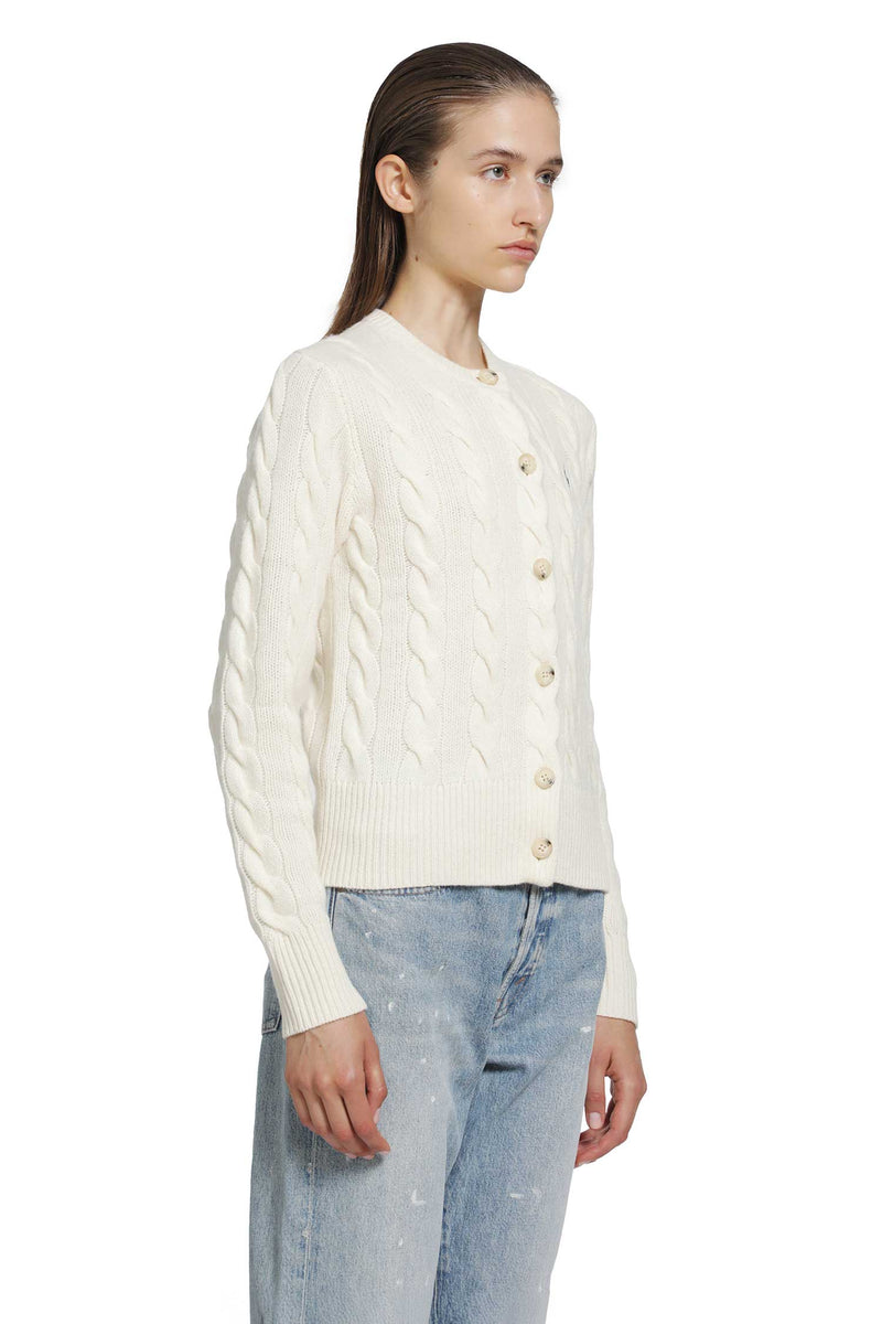 POLO RALPH LAUREN Cable-Knit Wool-Cashmere Cardigan woman