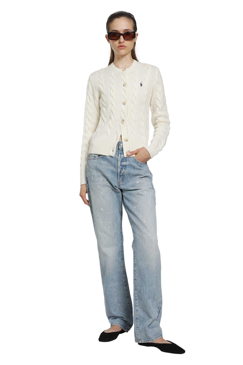 POLO RALPH LAUREN Cable-Knit Wool-Cashmere Cardigan woman