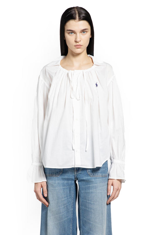 Tie-Neck Cotton Poplin Top