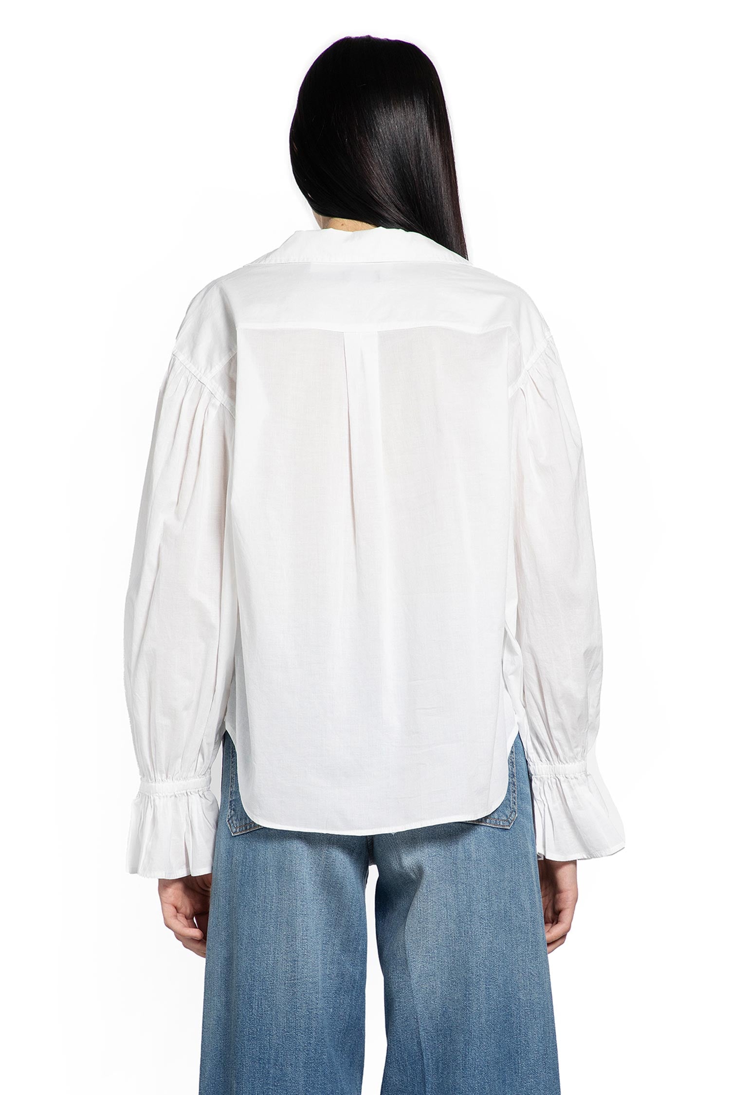 Tie-Neck Cotton Poplin Top