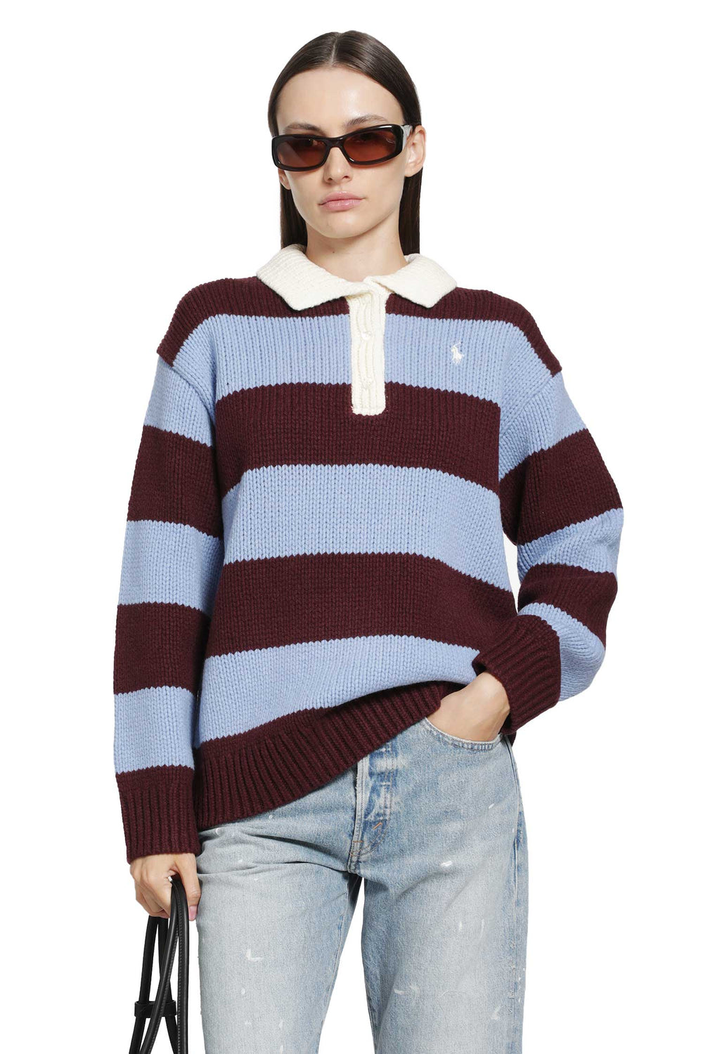 POLO RALPH LAUREN Striped Wool-Blend Rugby Jumper woman