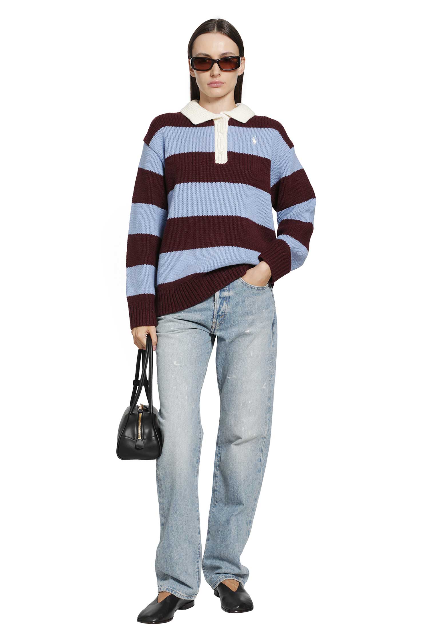 POLO RALPH LAUREN Striped Wool-Blend Rugby Jumper woman