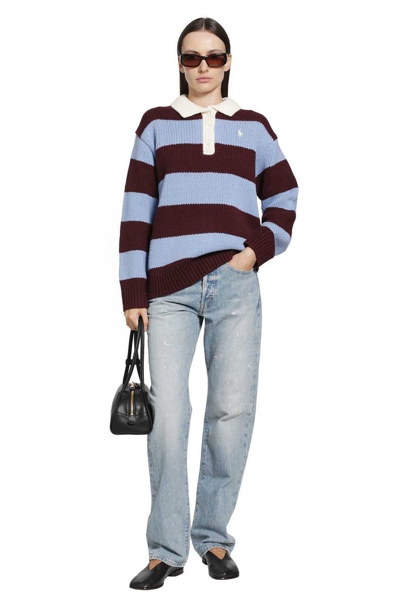 POLO RALPH LAUREN Striped Wool-Blend Rugby Jumper woman