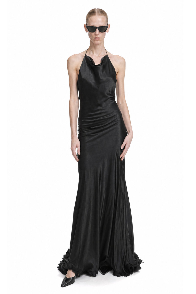 MARC LE BIHAN Cowl Neck Silk Satin Dress woman