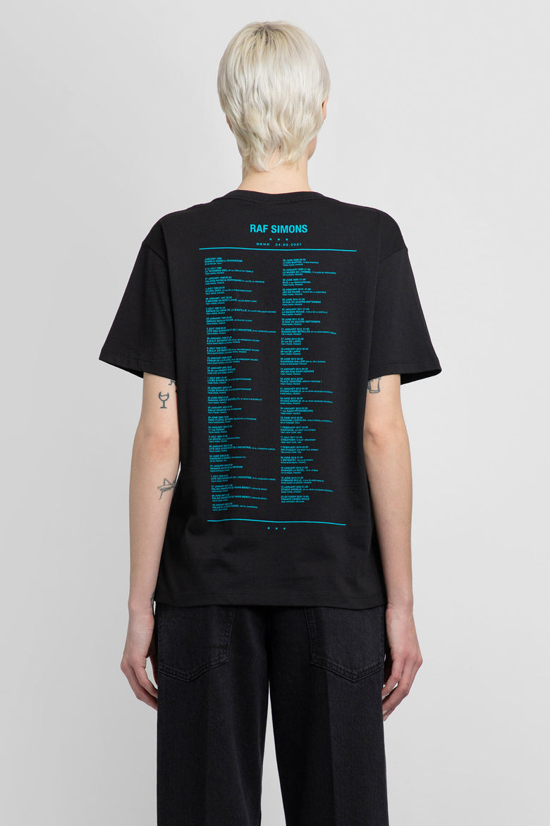 RAF SIMONS WOMAN BLACK T-SHIRTS & TANK TOPS