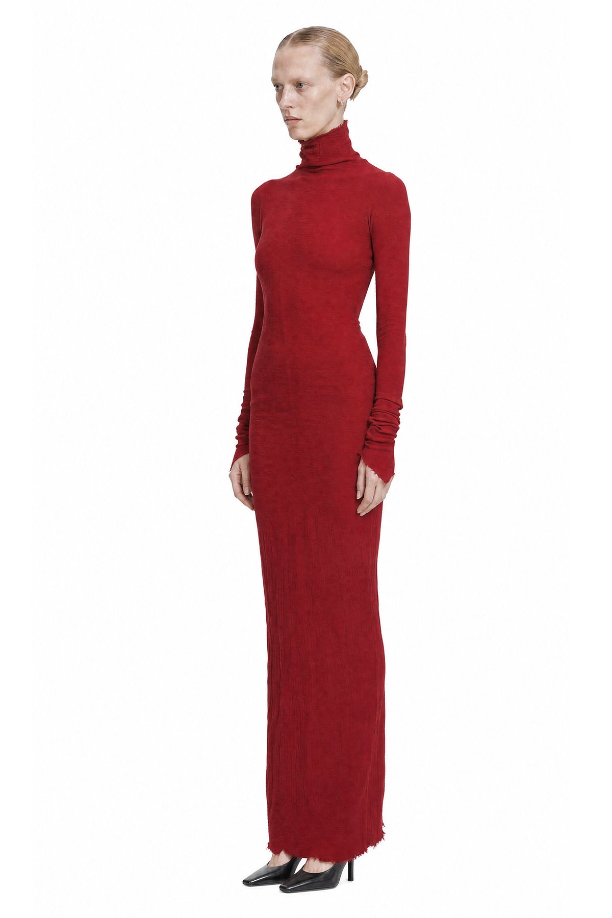 MARC LE BIHAN Turtleneck Nylon Silk Long Dress woman
