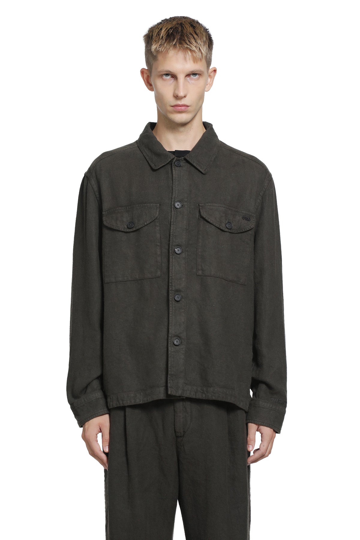 MASSIMO OSTI STUDIO Brushed Linen Overshirt man