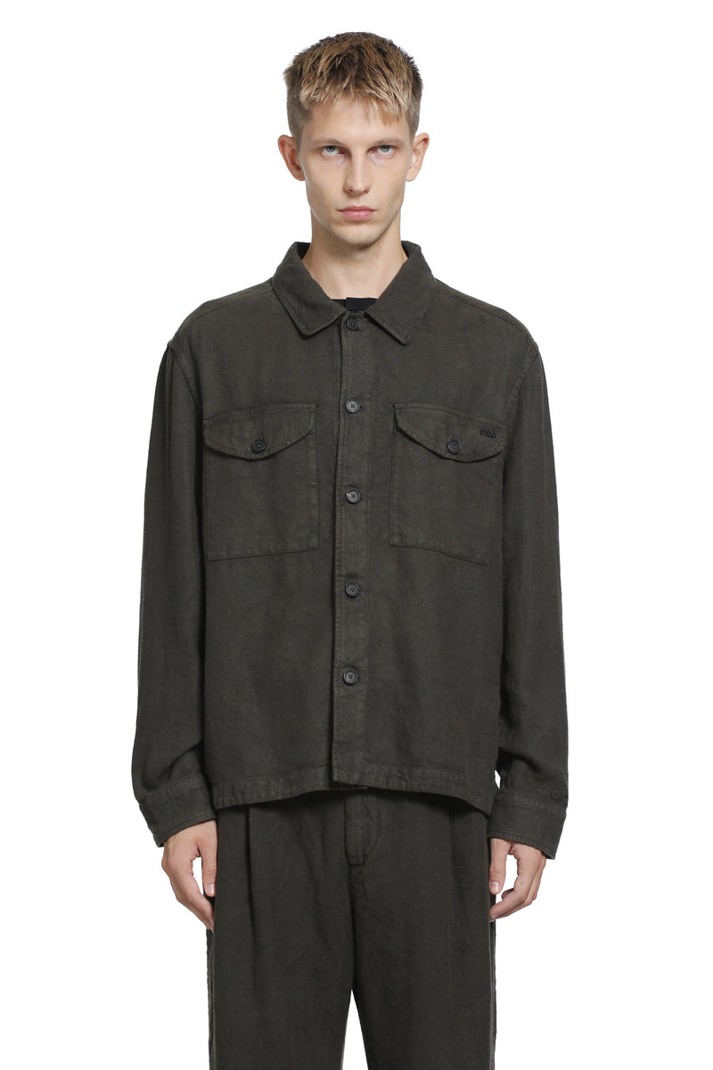 MASSIMO OSTI STUDIO Brushed Linen Overshirt man
