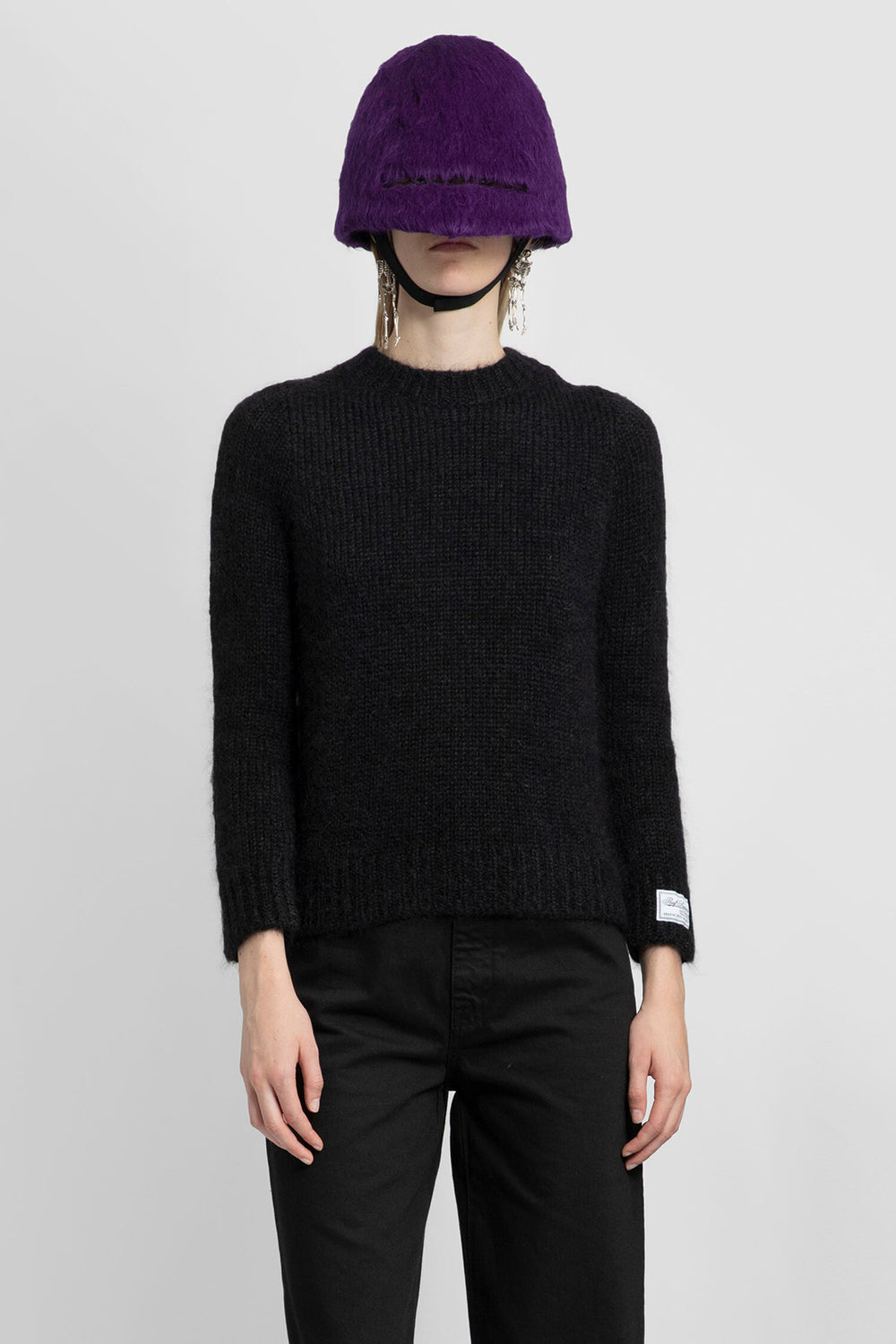 RAF SIMONS WOMAN BLACK KNITWEAR