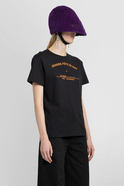 RAF SIMONS WOMAN BLACK T-SHIRTS & TANK TOPS