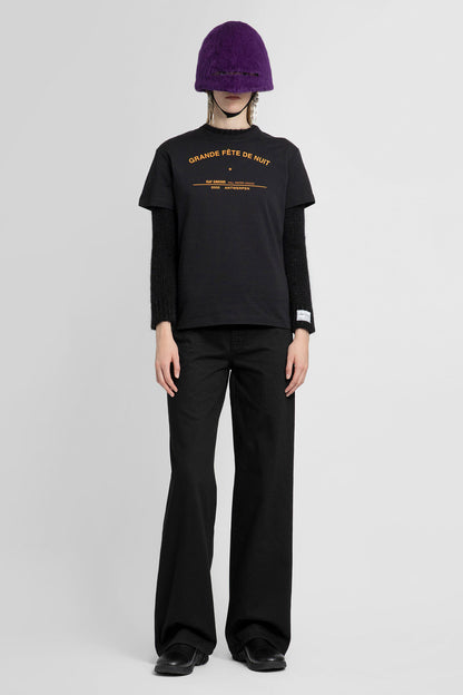 RAF SIMONS WOMAN BLACK T-SHIRTS & TANK TOPS