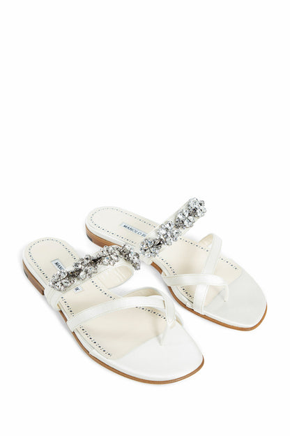 MANOLO BLAHNIK WOMAN WHITE SANDALS & SLIDES