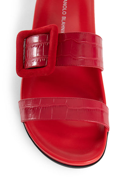 MANOLO BLAHNIK WOMAN RED SANDALS & SLIDES