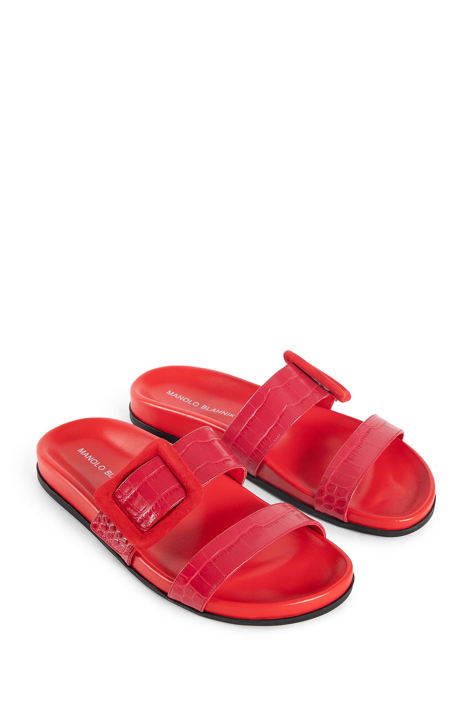 MANOLO BLAHNIK WOMAN RED SANDALS & SLIDES