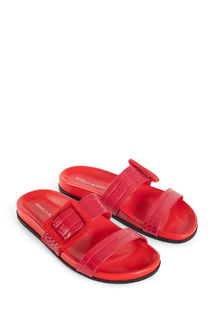 MANOLO BLAHNIK WOMAN RED SANDALS & SLIDES