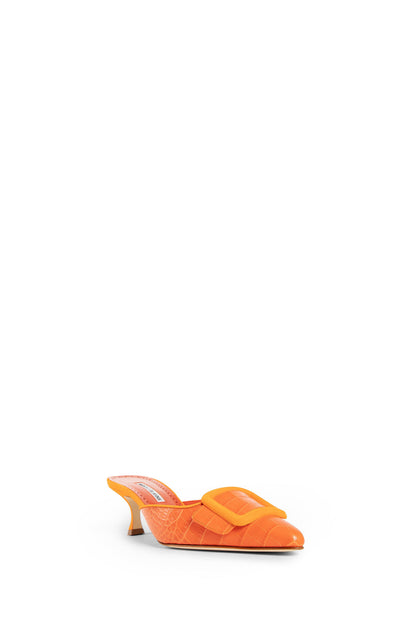 MANOLO BLAHNIK WOMAN ORANGE PUMPS