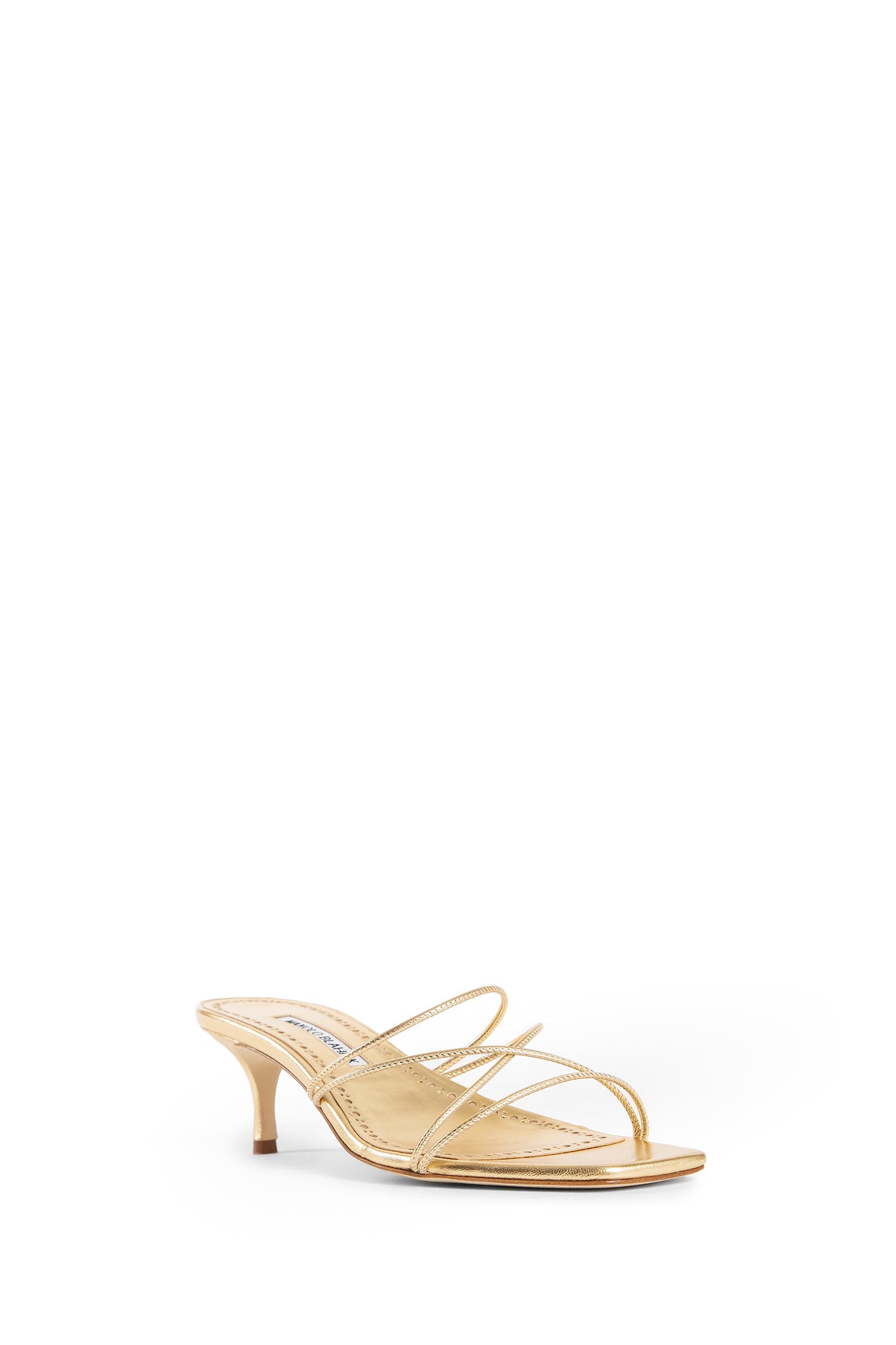 MANOLO BLAHNIK WOMAN GOLD MULES