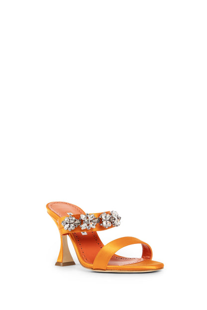 MANOLO BLAHNIK WOMAN ORANGE SANDALS & SLIDES