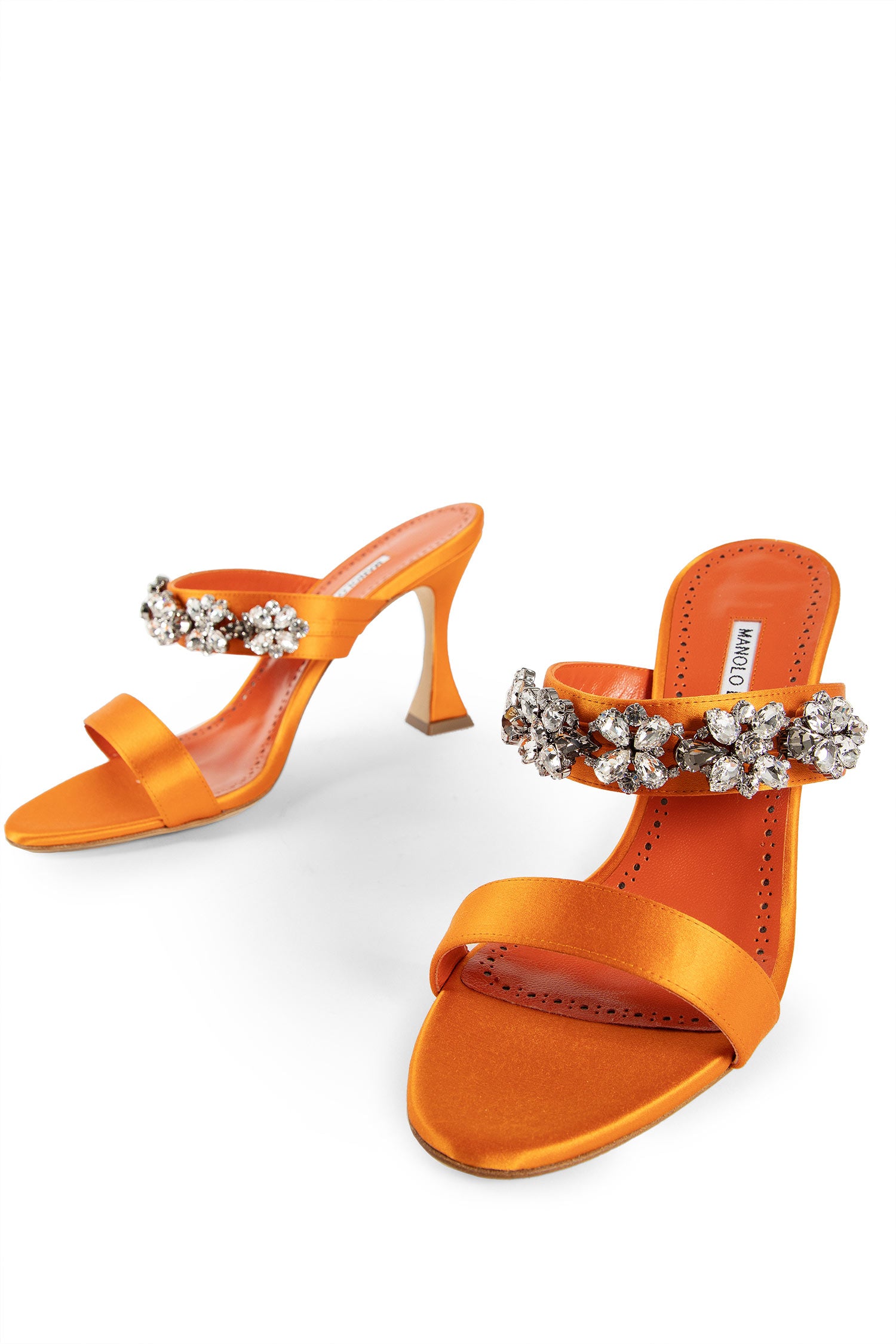 MANOLO BLAHNIK WOMAN ORANGE SANDALS & SLIDES