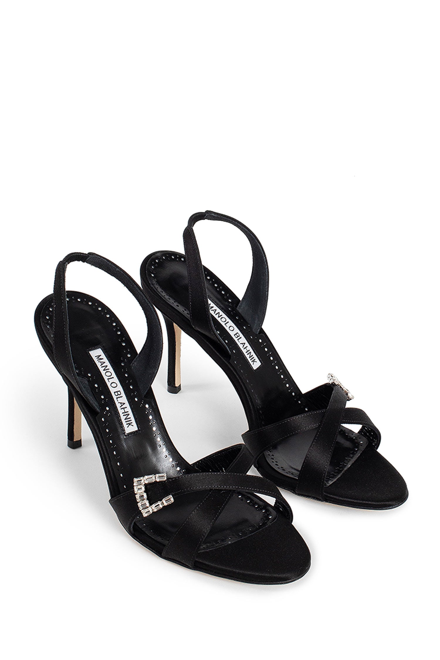 MANOLO BLAHNIK WOMAN BLACK SANDALS & SLIDES