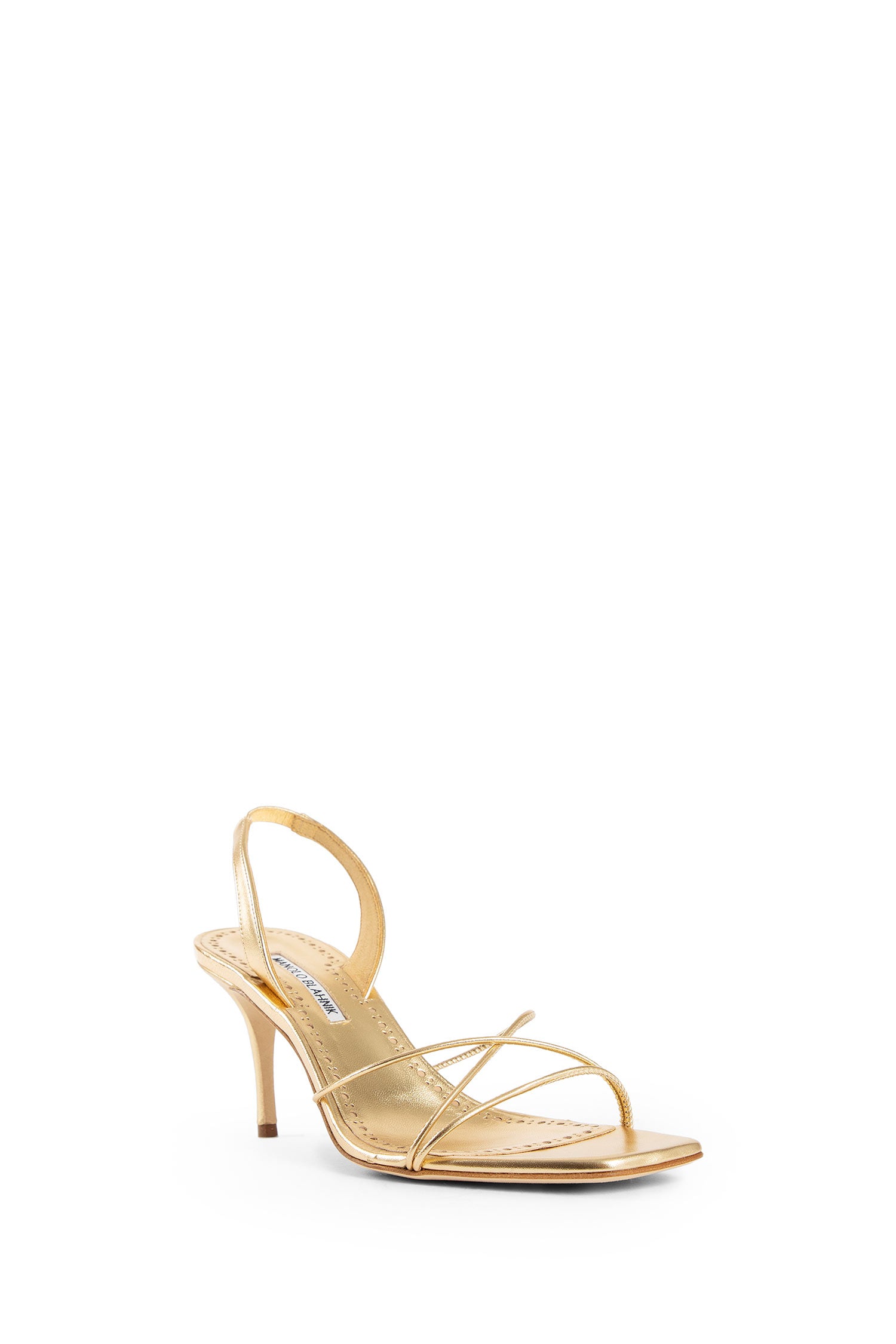 MANOLO BLAHNIK WOMAN GOLD SANDALS