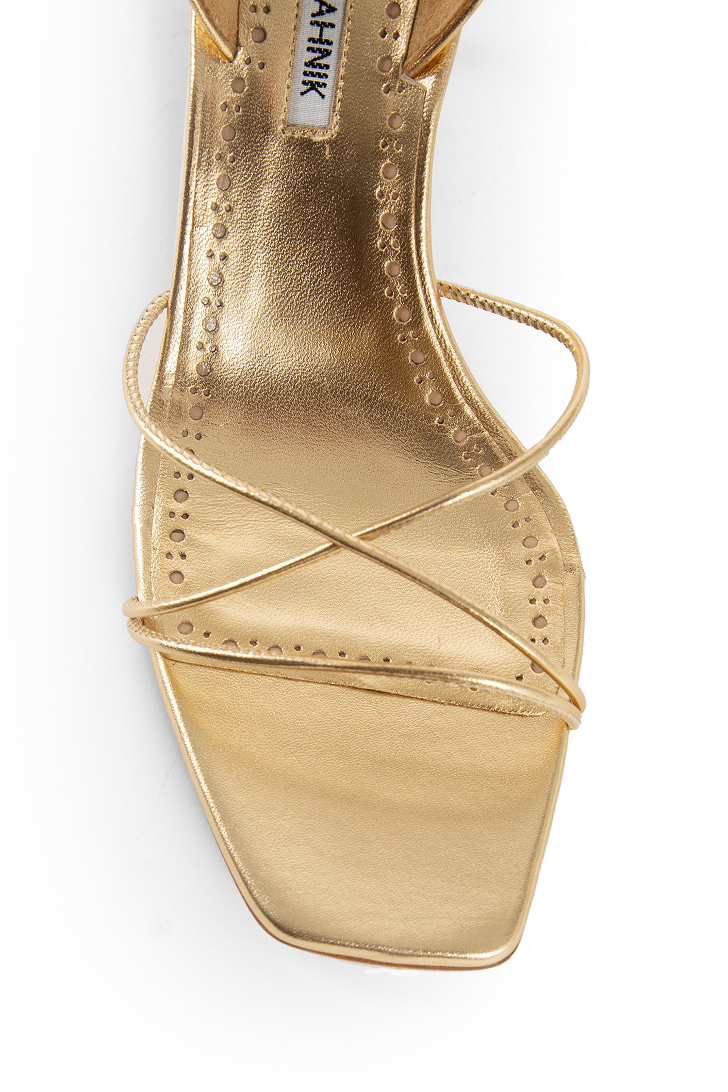 MANOLO BLAHNIK WOMAN GOLD SANDALS