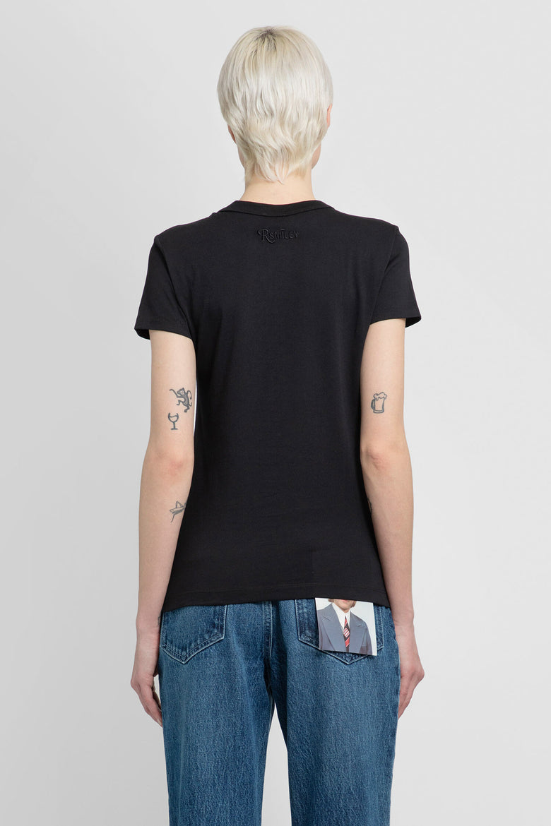 RAF SIMONS WOMAN BLACK T-SHIRTS & TANK TOPS