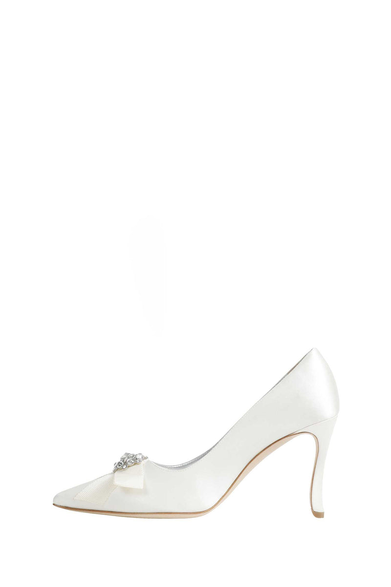 MANOLO BLAHNIK Apius Satin Jewel Embellished Pumps woman