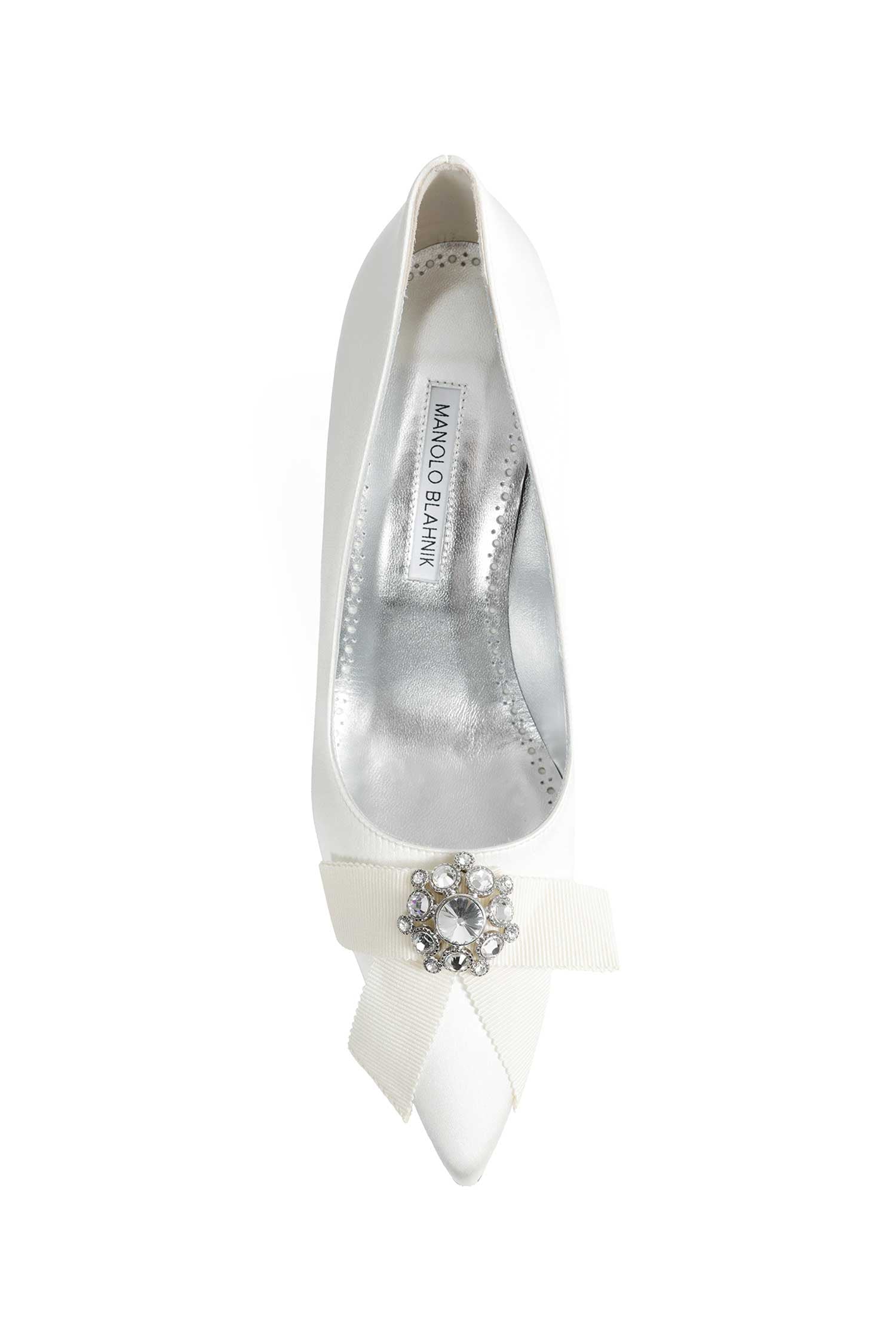 MANOLO BLAHNIK Apius Satin Jewel Embellished Pumps woman