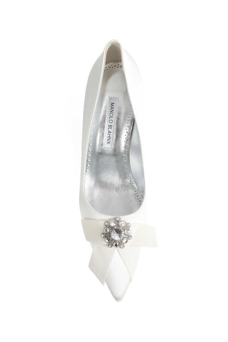 MANOLO BLAHNIK Apius Satin Jewel Embellished Pumps woman