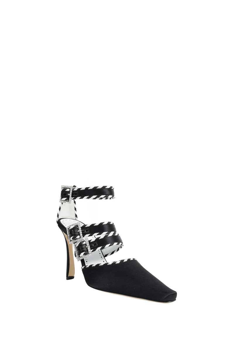 
              MANOLO BLAHNIK Sumba 105 Satin Ankle Strap Pumps woman
            