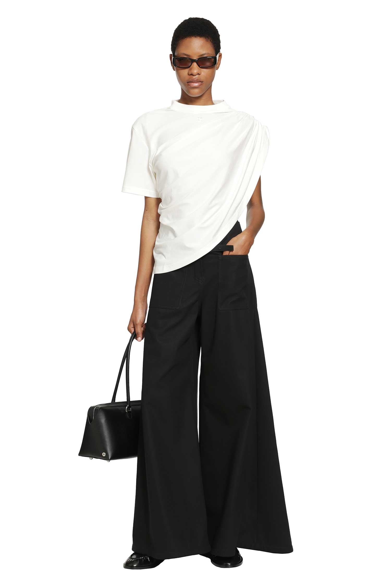 Cotton Canvas Palazzo Pants