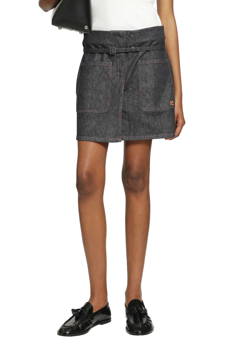 COURRÈGES Two Pockets Denim Skirt woman