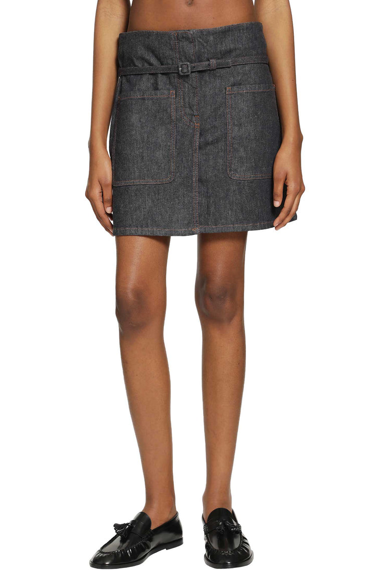 
              COURRÈGES Two Pockets Denim Skirt woman
            