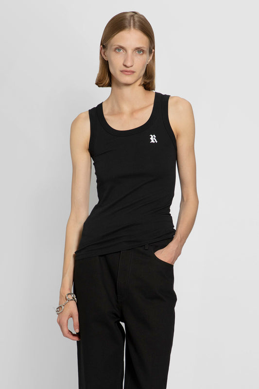 RAF SIMONS WOMAN BLACK T-SHIRTS & TANK TOPS