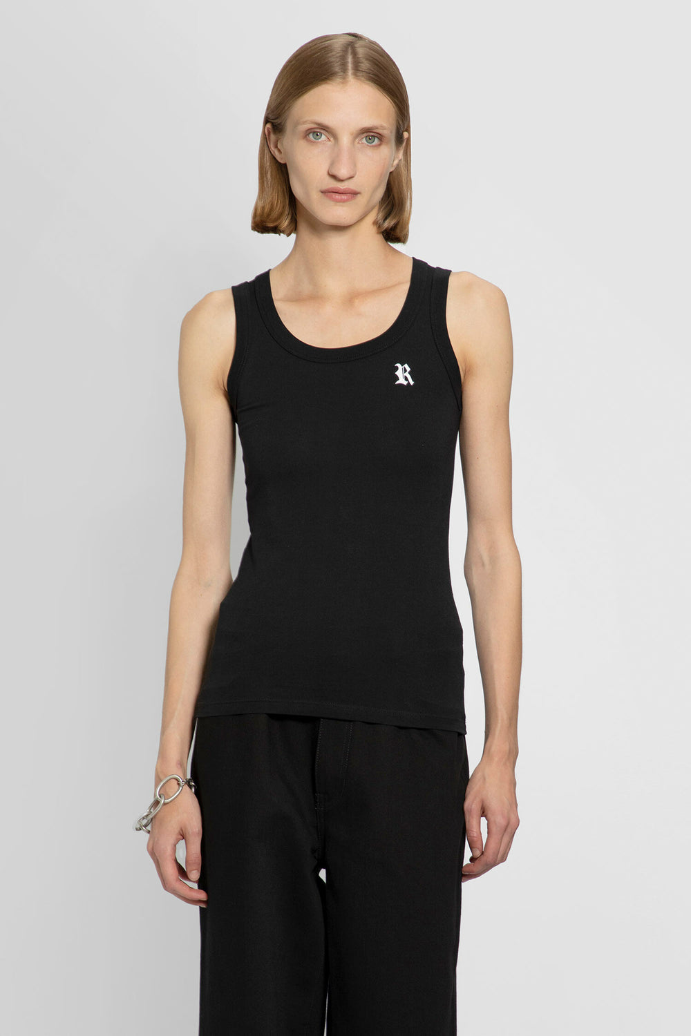 RAF SIMONS WOMAN BLACK T-SHIRTS & TANK TOPS