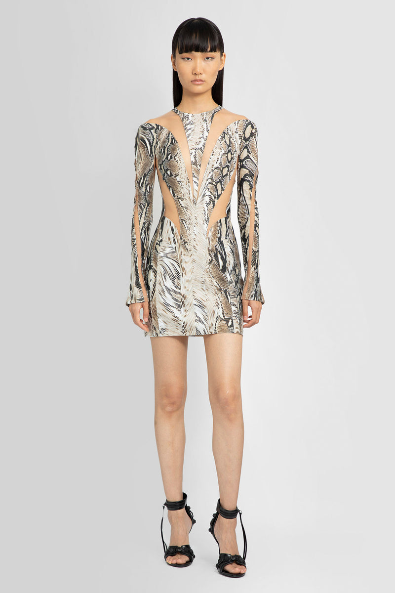 Mugler White Laced-Up Minidress