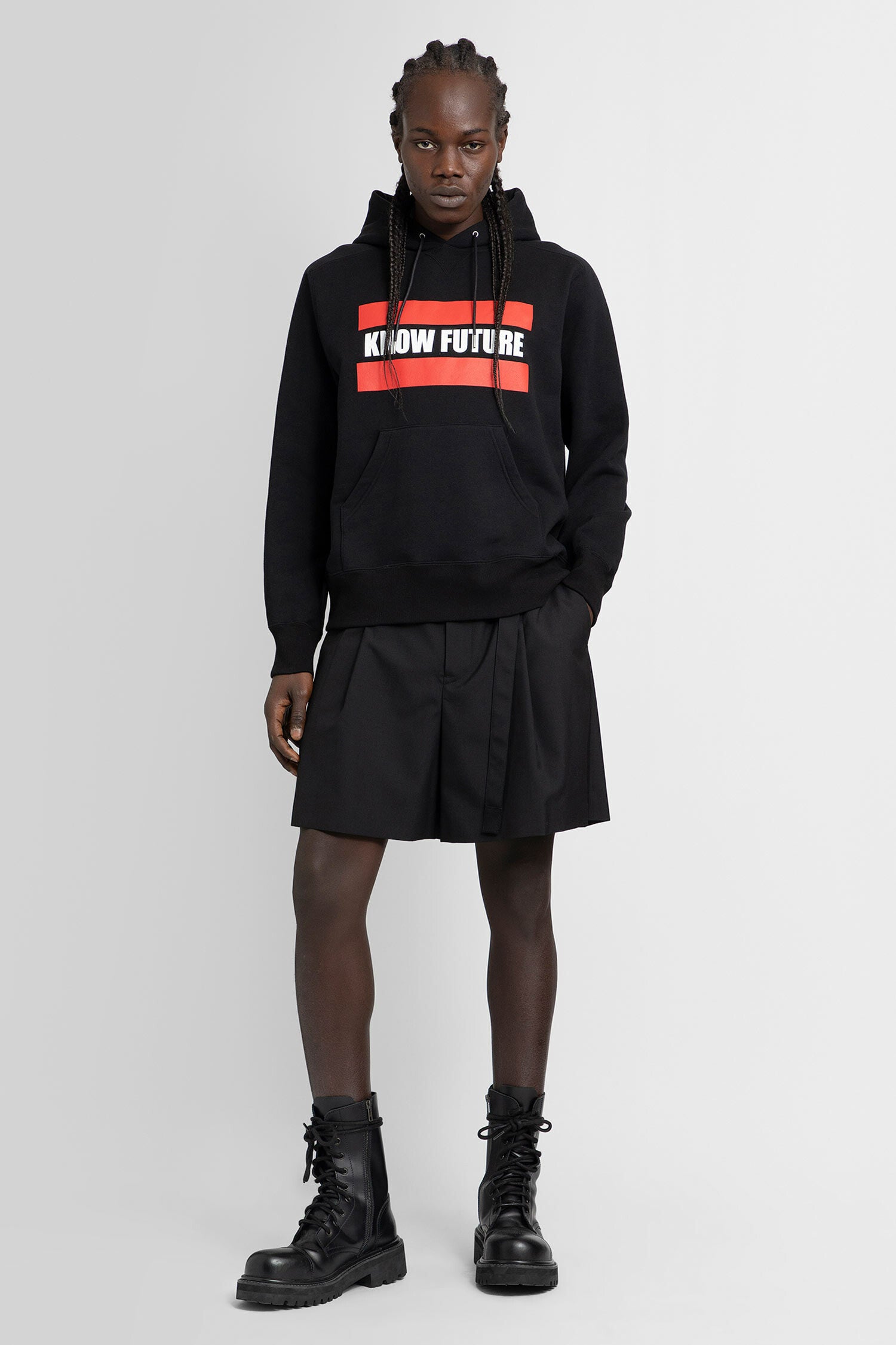 SACAI MAN BLACK SHORTS & SKIRTS