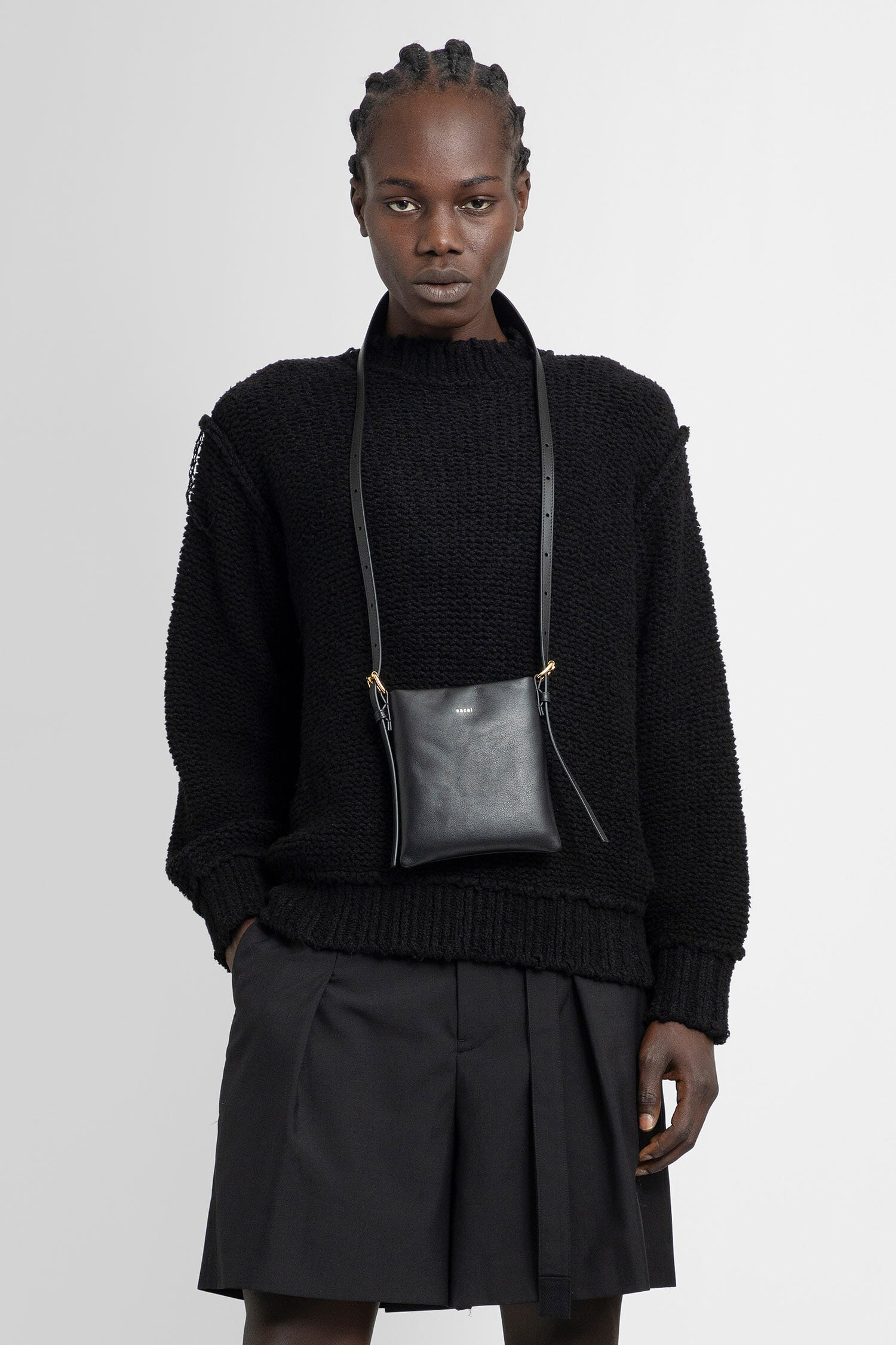 SACAI MAN BLACK KNITWEAR