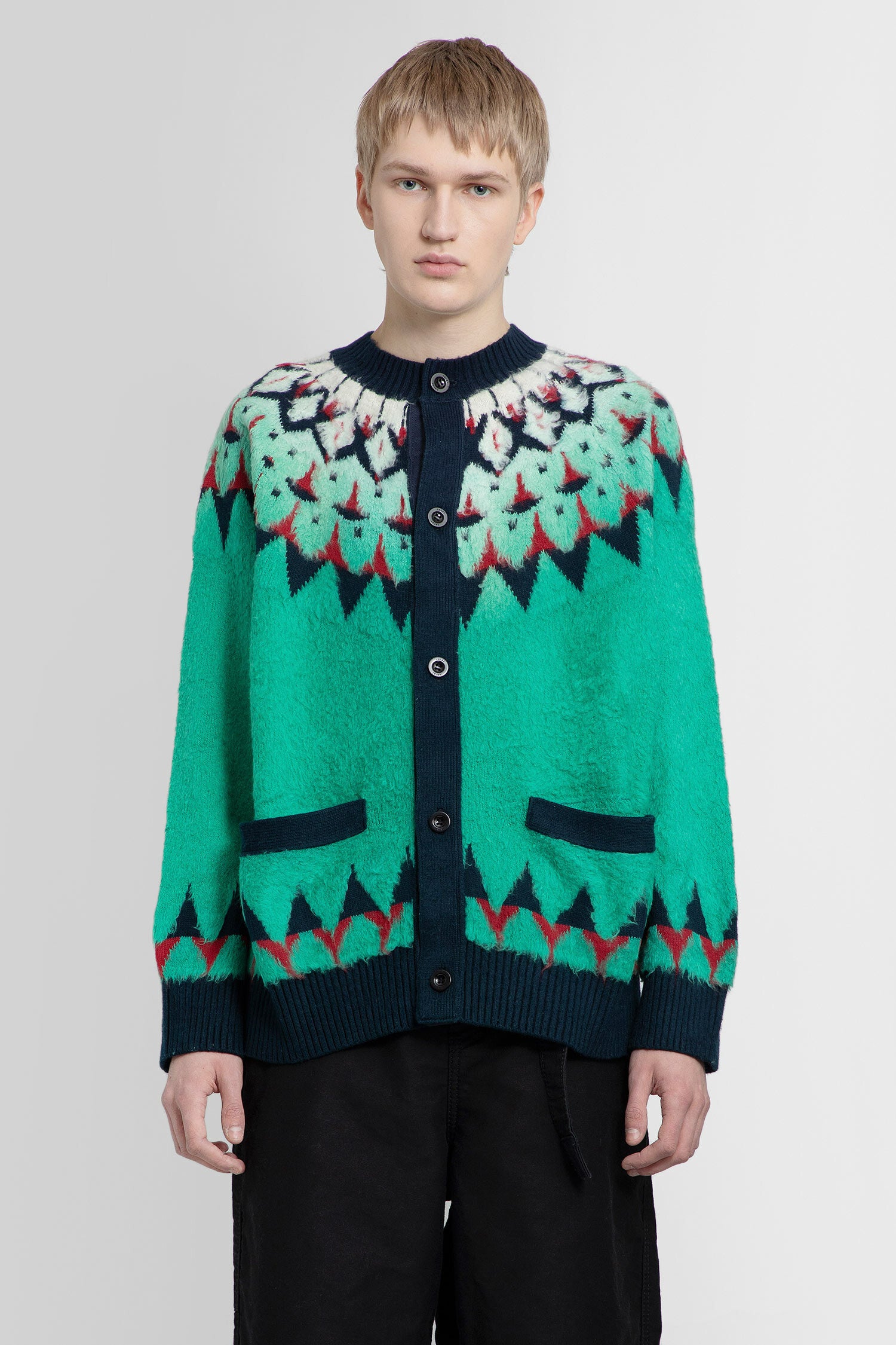 SACAI MAN GREEN KNITWEAR