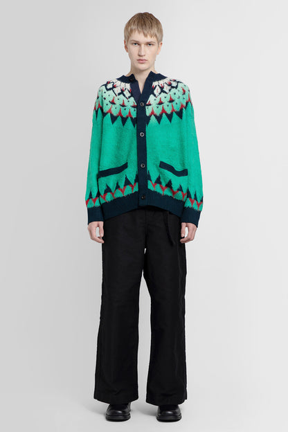 SACAI MAN GREEN KNITWEAR