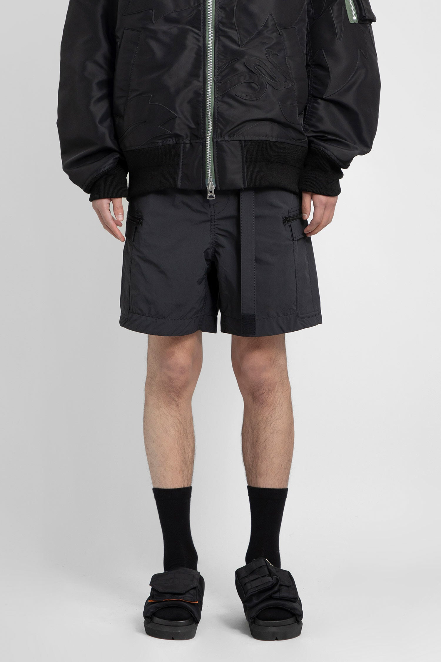 SACAI MAN BLACK SHORTS & SKIRTS