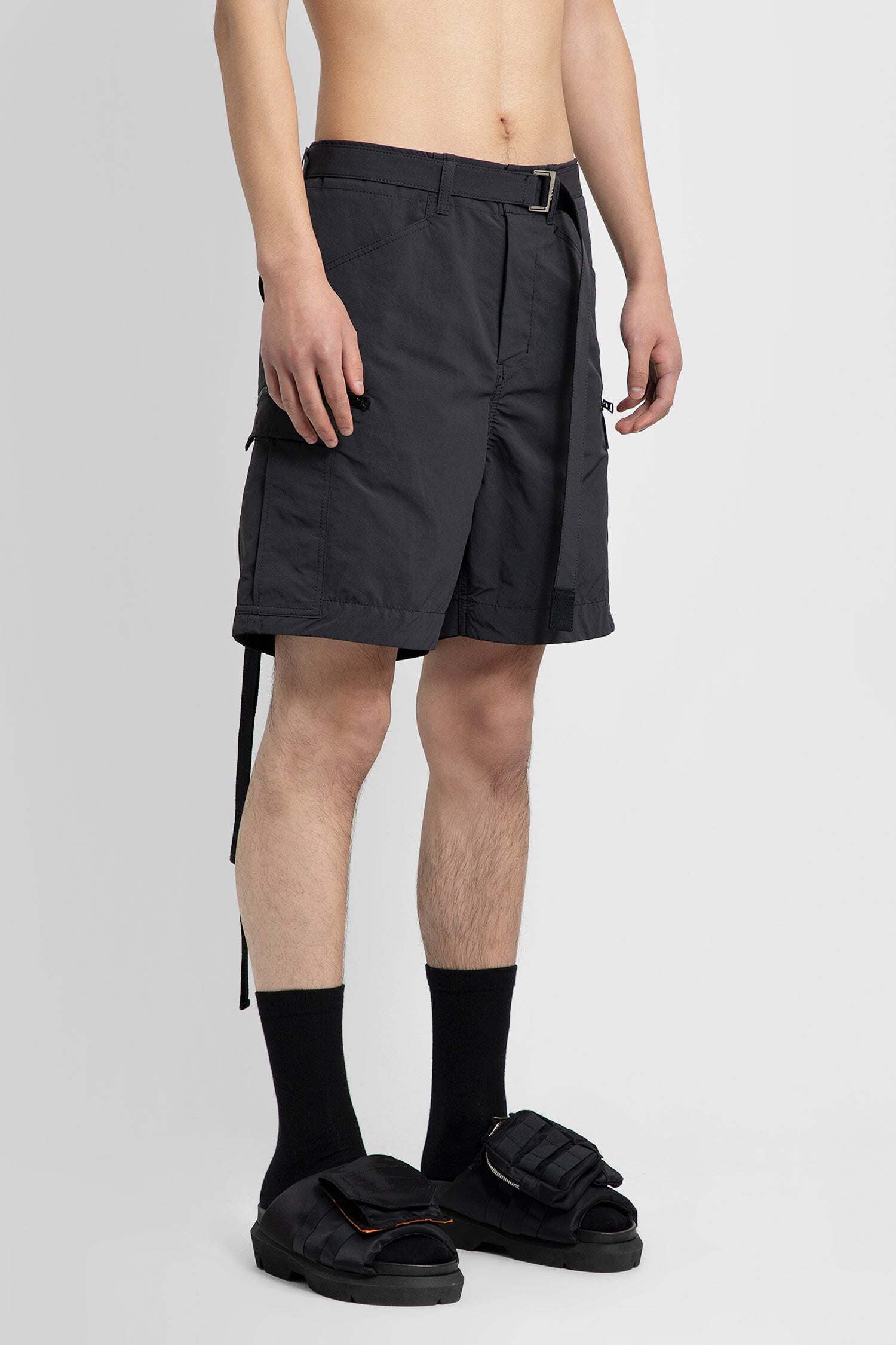 SACAI MAN BLACK SHORTS & SKIRTS